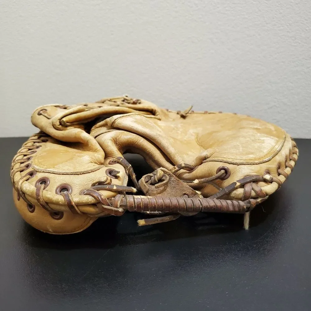 Vintage Rawlings Padded Leather L/H Catchers Mitt Glove Hinged Pad SM 300-G READ